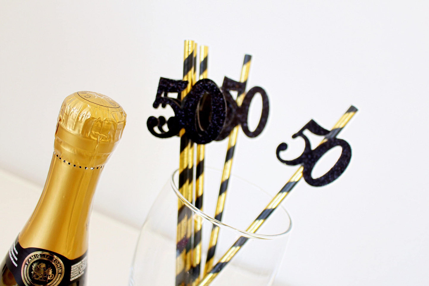 Cheers to 50 Years - 50th Birthday Party Straws