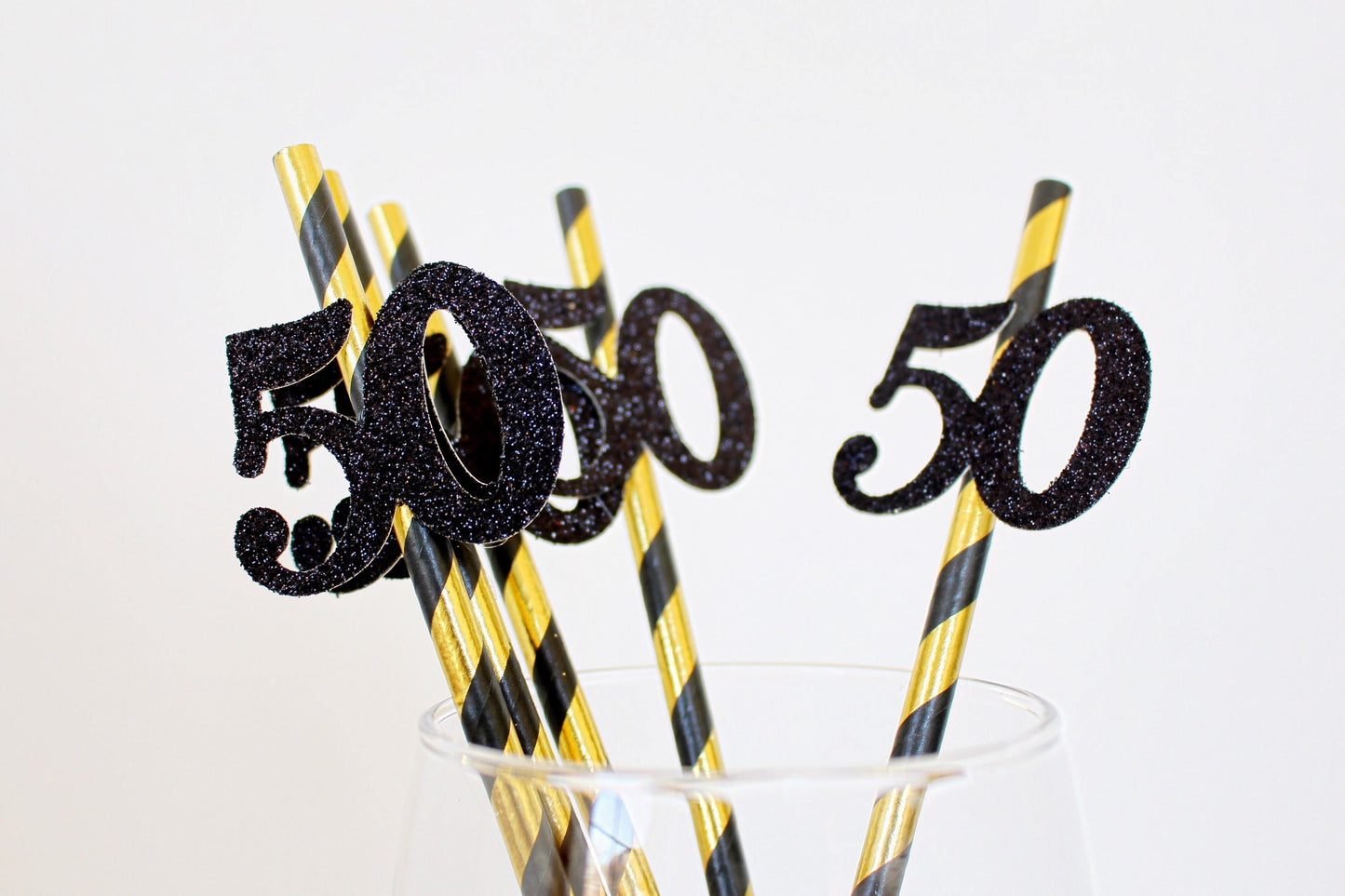 Cheers to 50 Years - 50th Birthday Party Straws