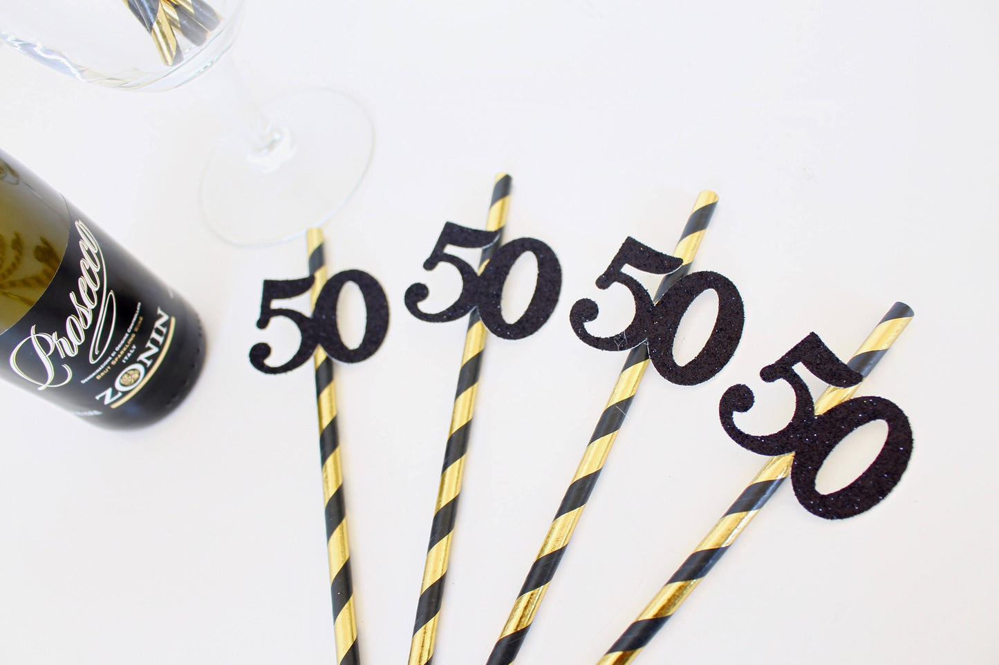 Cheers to 50 Years - 50th Birthday Party Straws