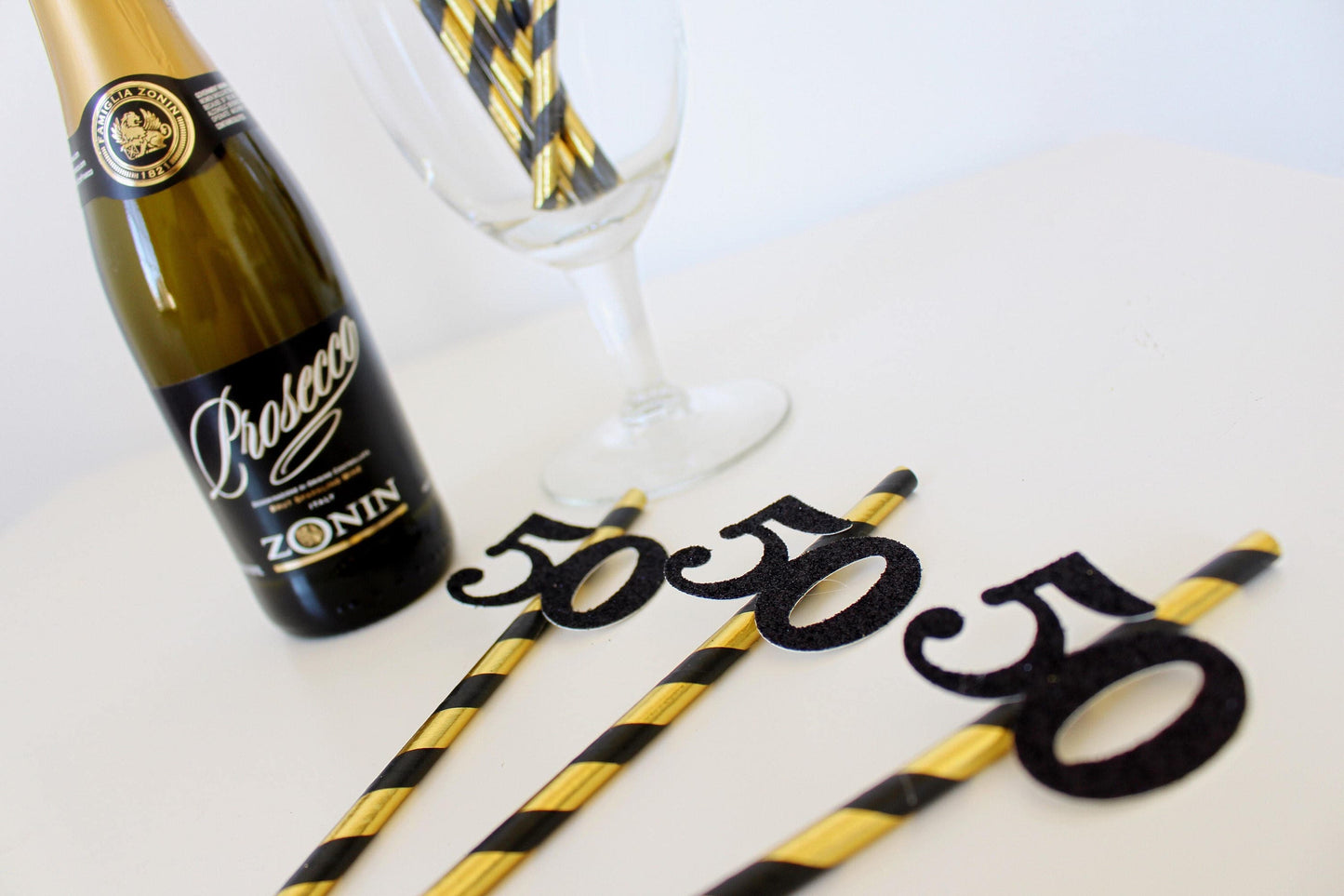 Cheers to 50 Years - 50th Birthday Party Straws