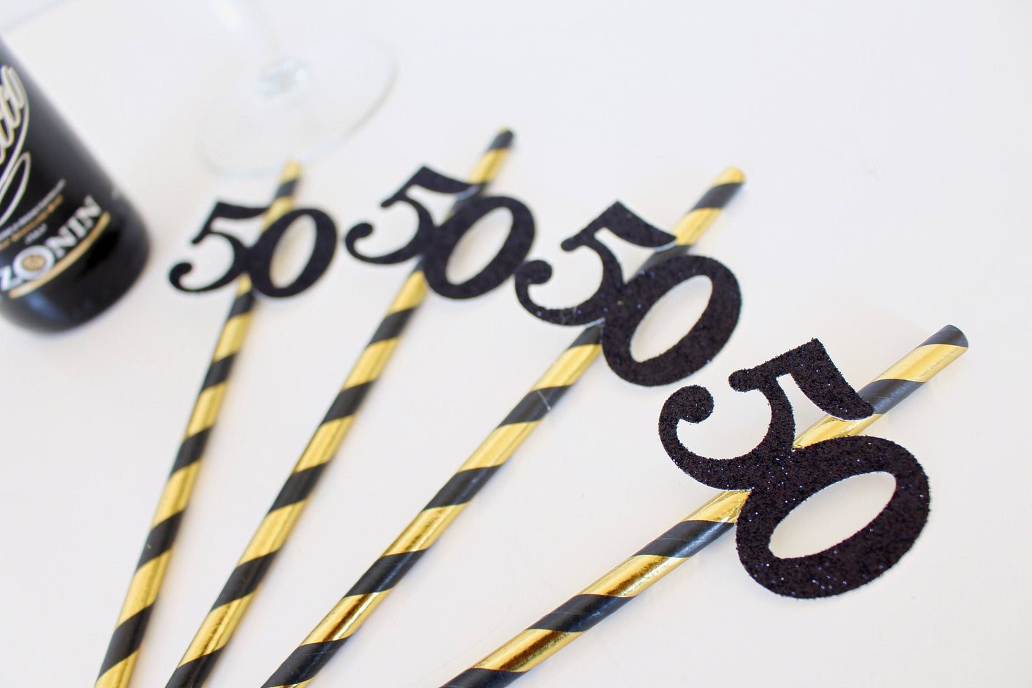 Cheers to 50 Years - 50th Birthday Party Straws