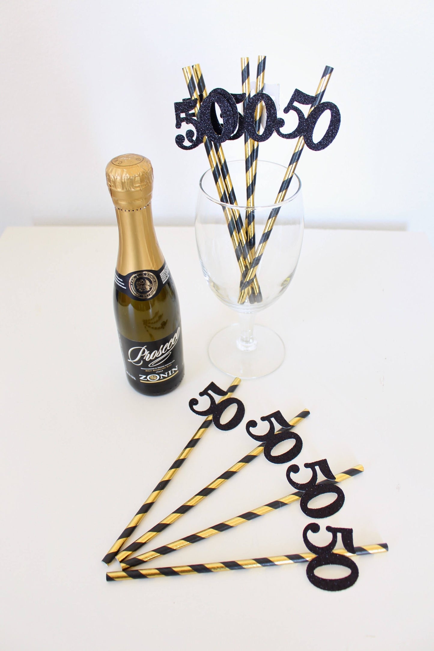 Cheers to 50 Years - 50th Birthday Party Straws