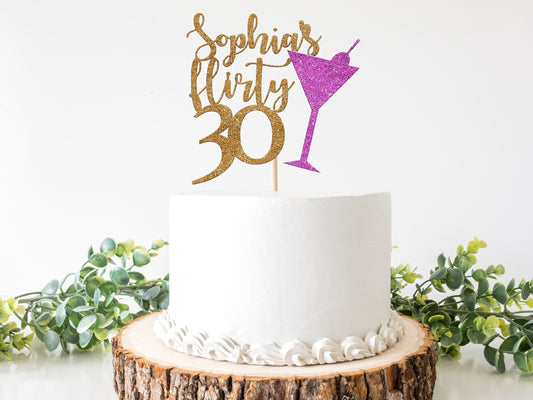 Custom Flirty Thirty 30th Birthday Cake Topper