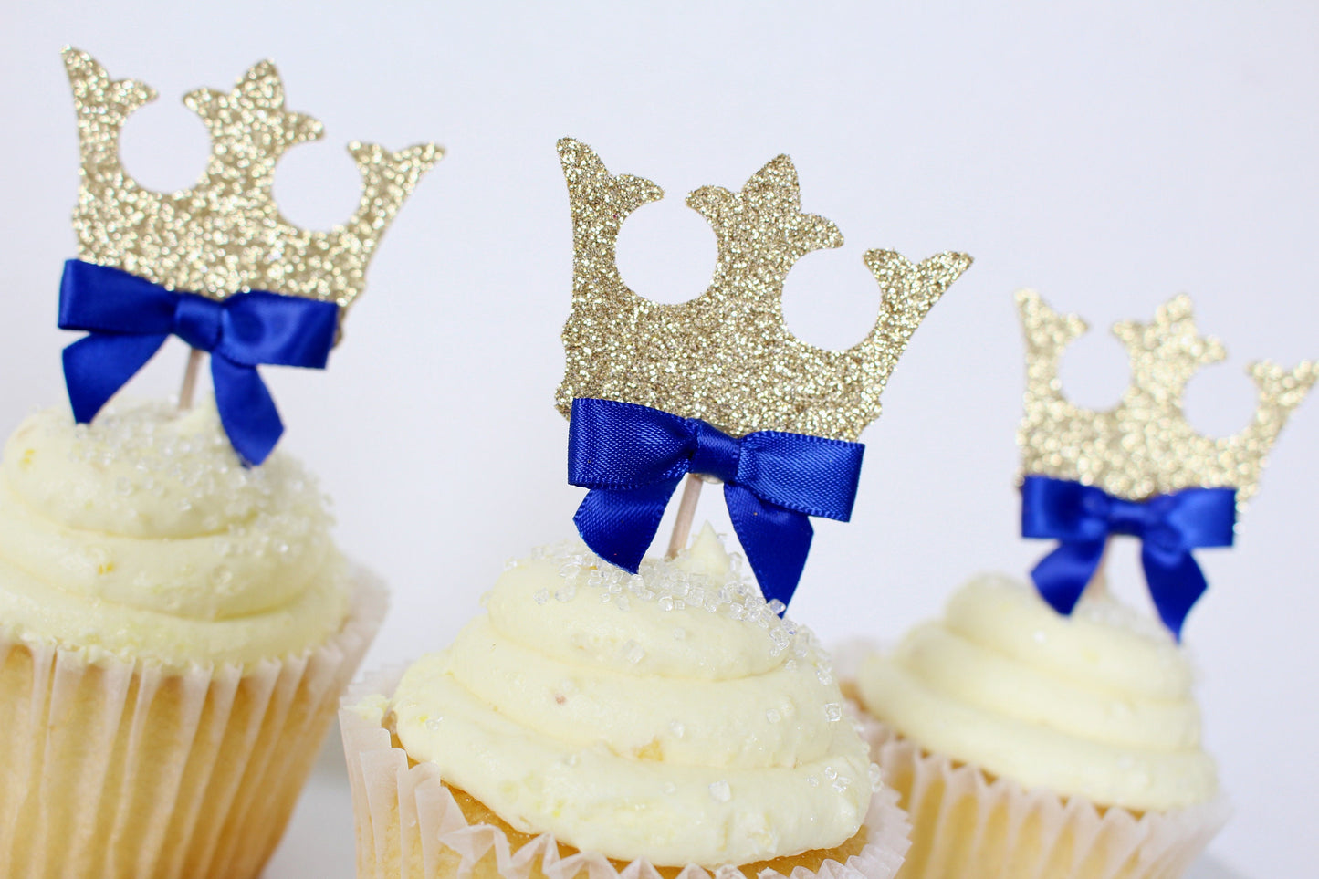 Royal Prince Crown Baby Shower  Cupcake Toppers Decor