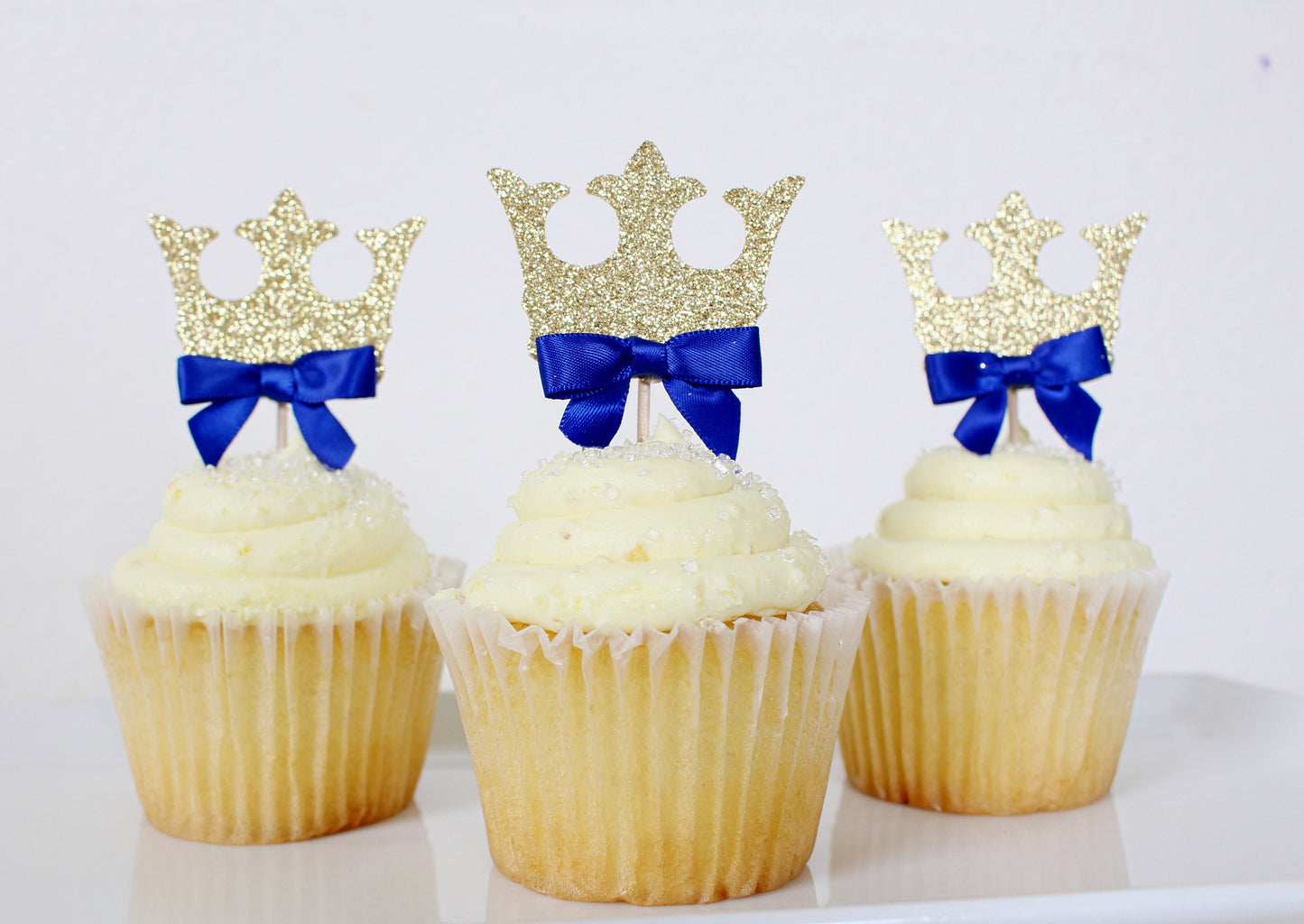 Royal Prince Crown Baby Shower  Cupcake Toppers Decor