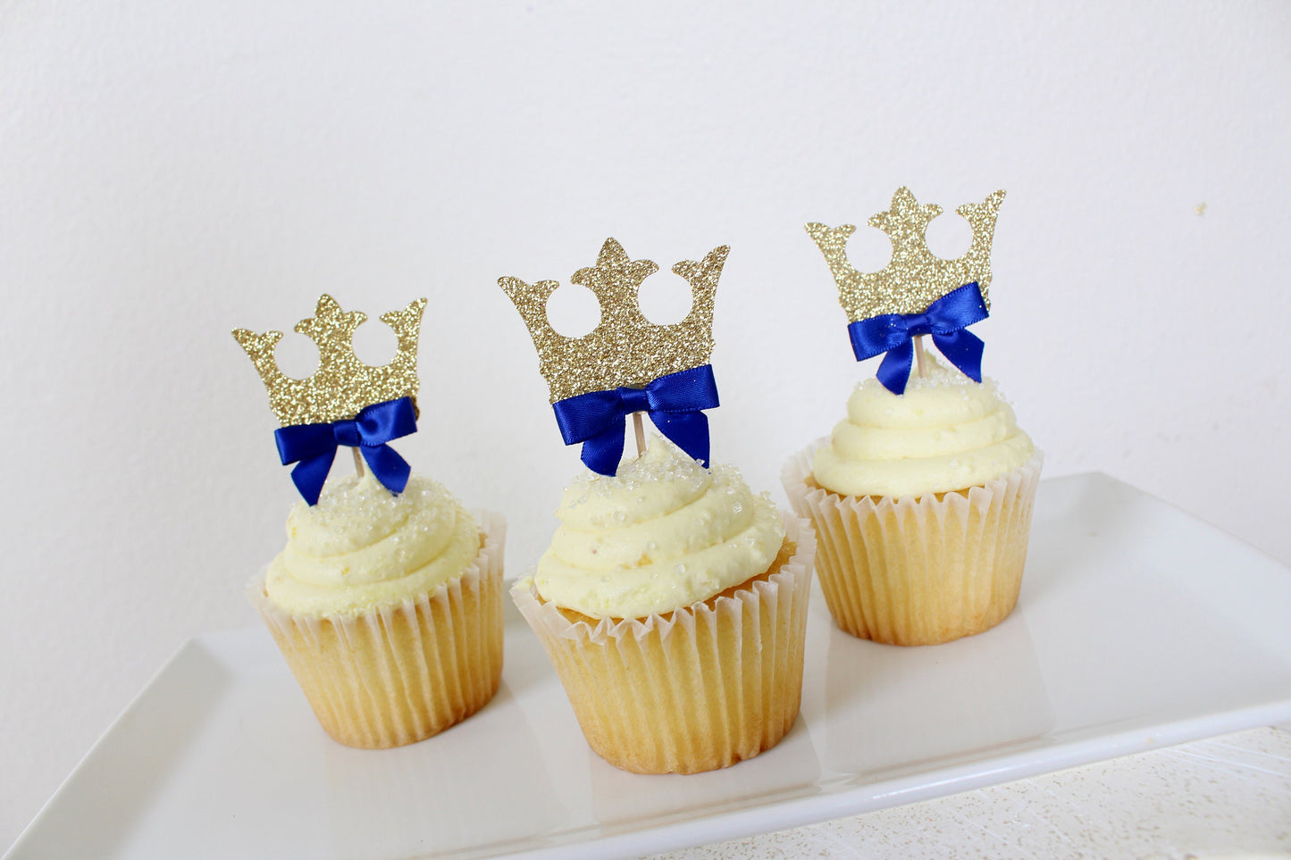 Royal Prince Crown Baby Shower  Cupcake Toppers Decor