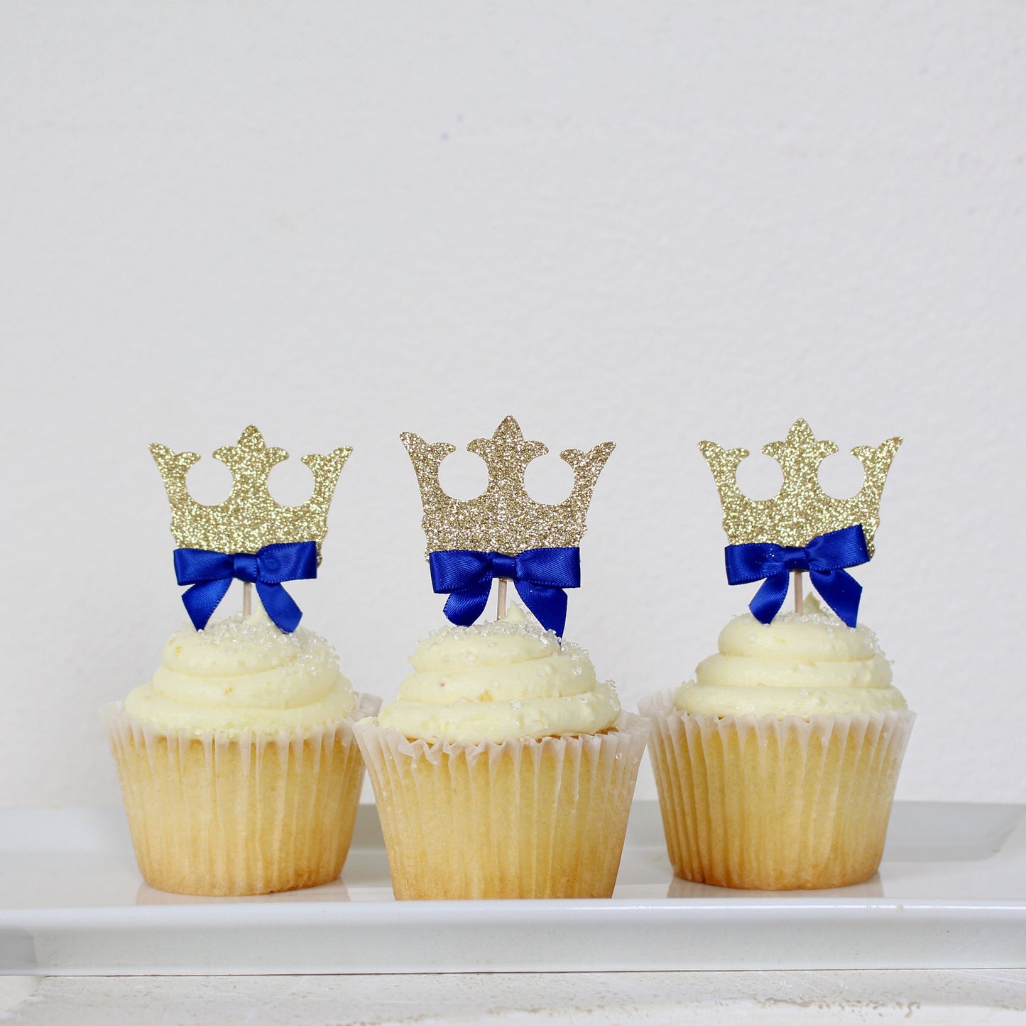 Royal Prince Crown Baby Shower  Cupcake Toppers Decor