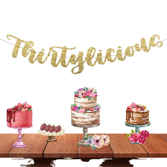 Thirtylicious 30th Birthday Banner