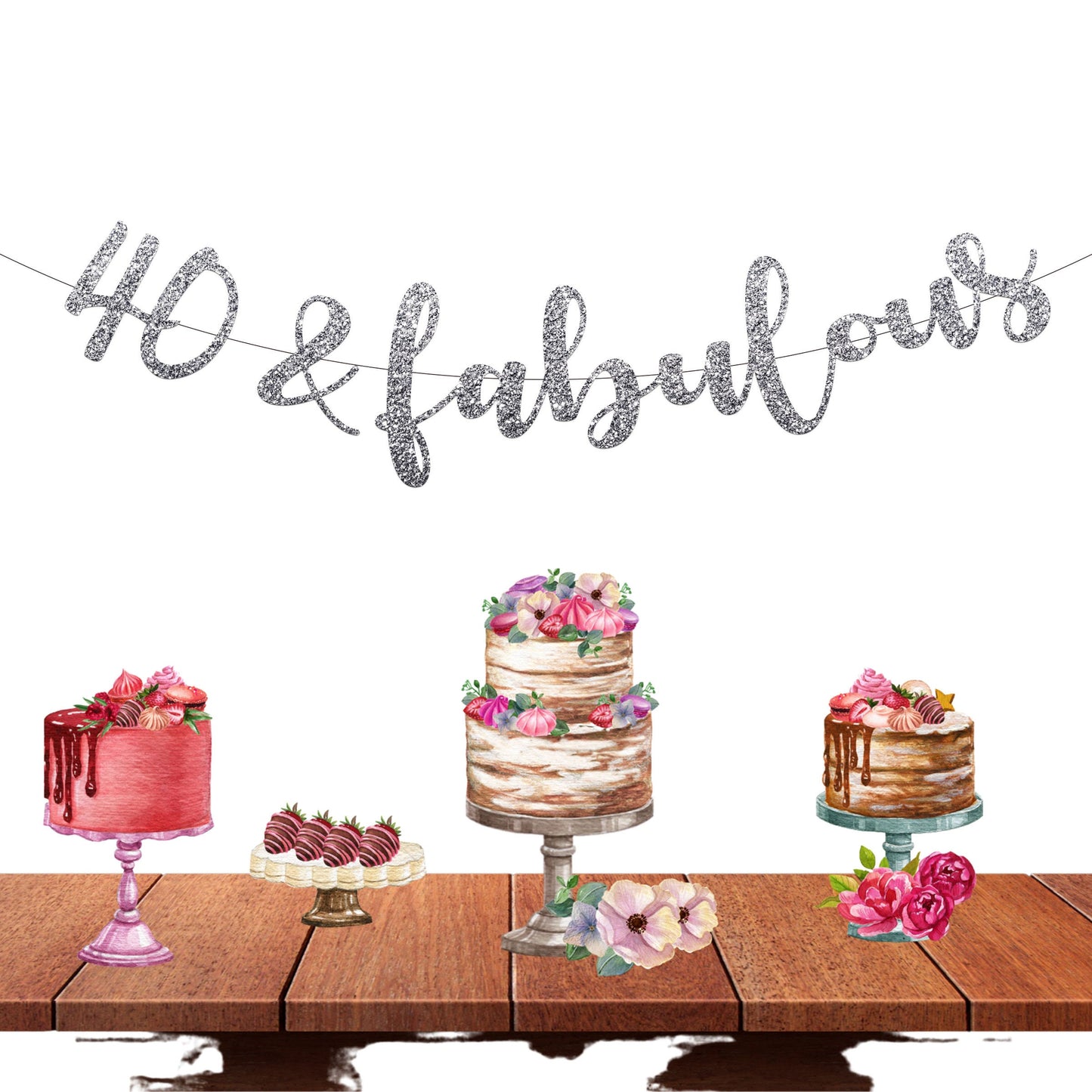 40 and Fabulous 40th Birthday Banner