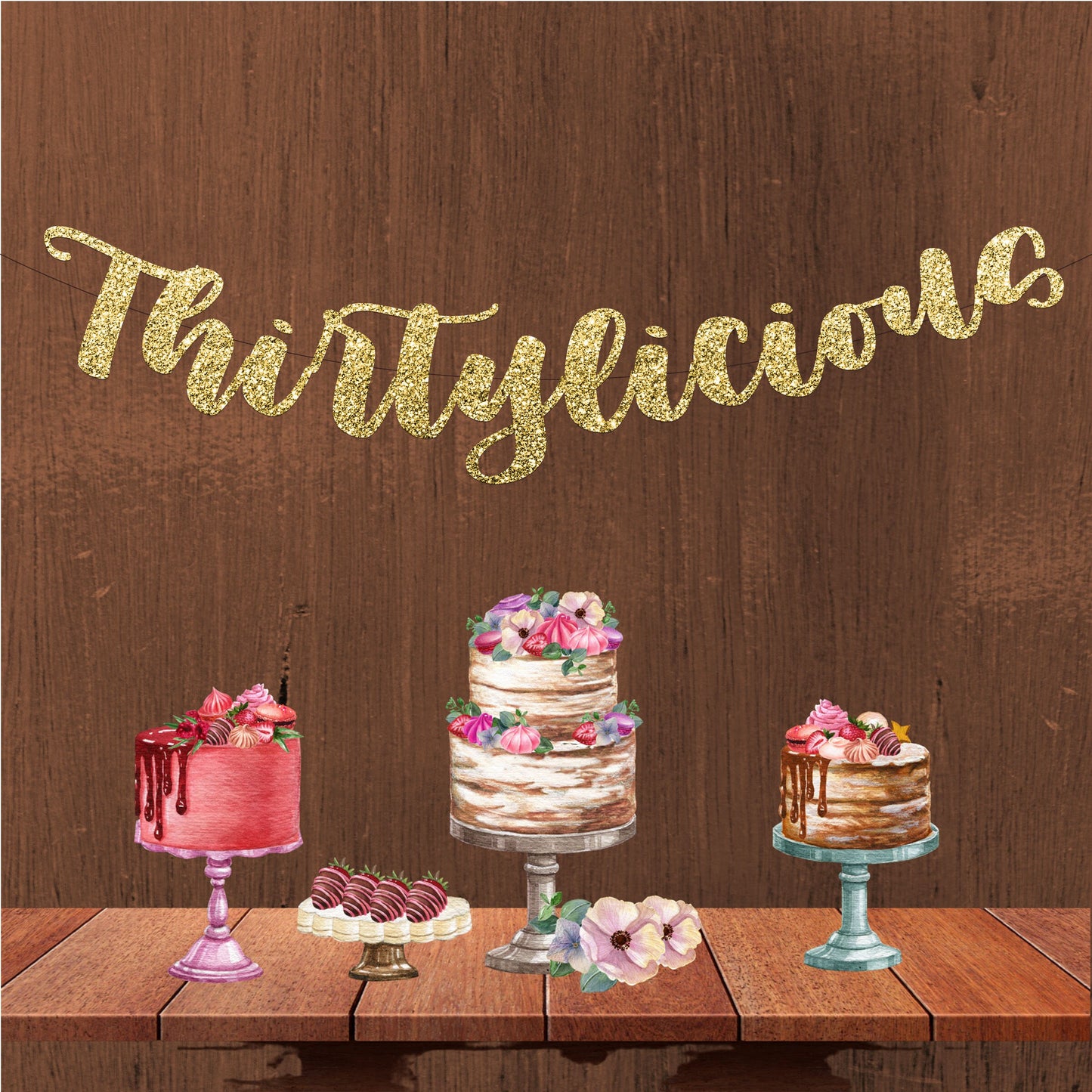 Thirtylicious 30th Birthday Banner