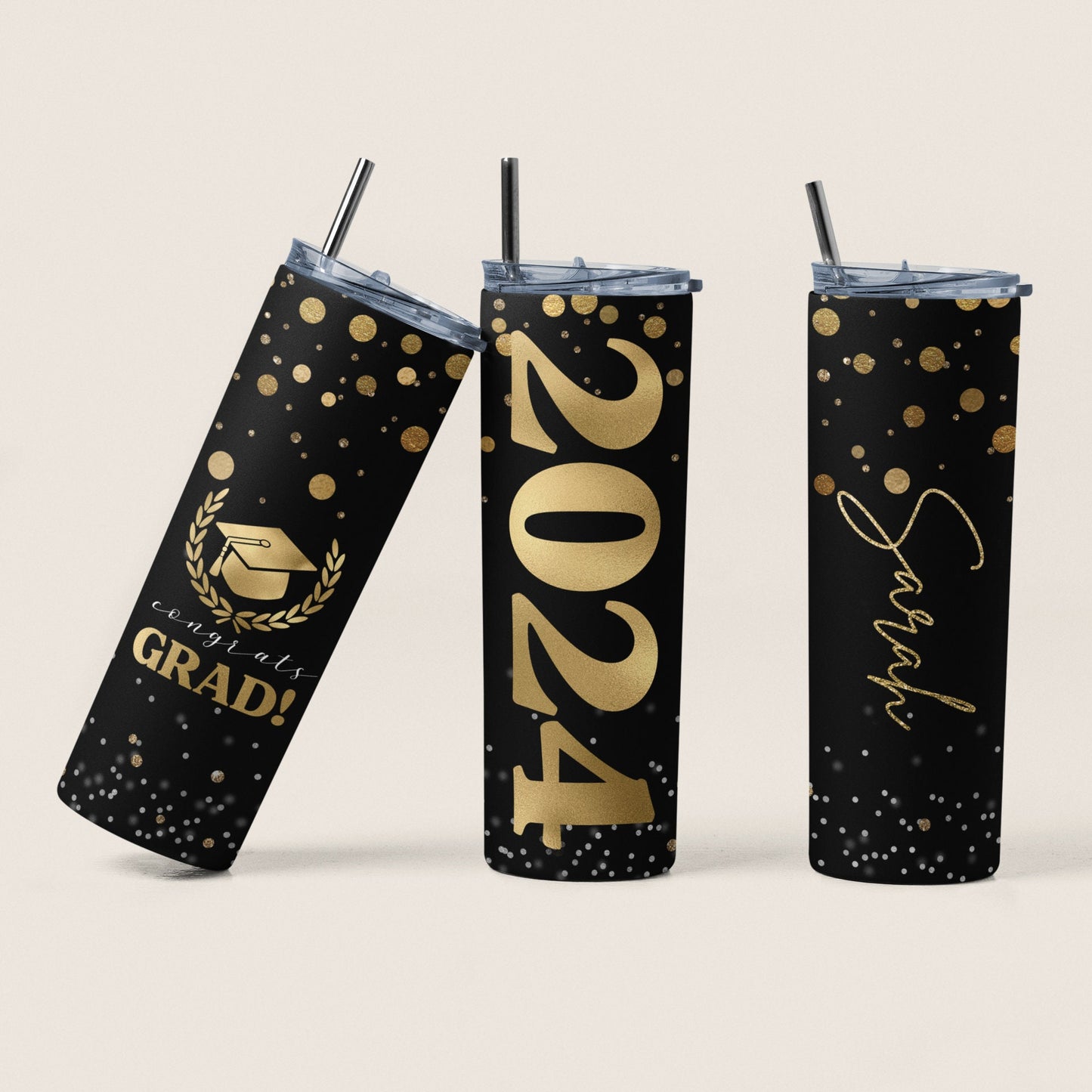 Class of 2024 Skinny Tumbler - Elegant Graduation Gift