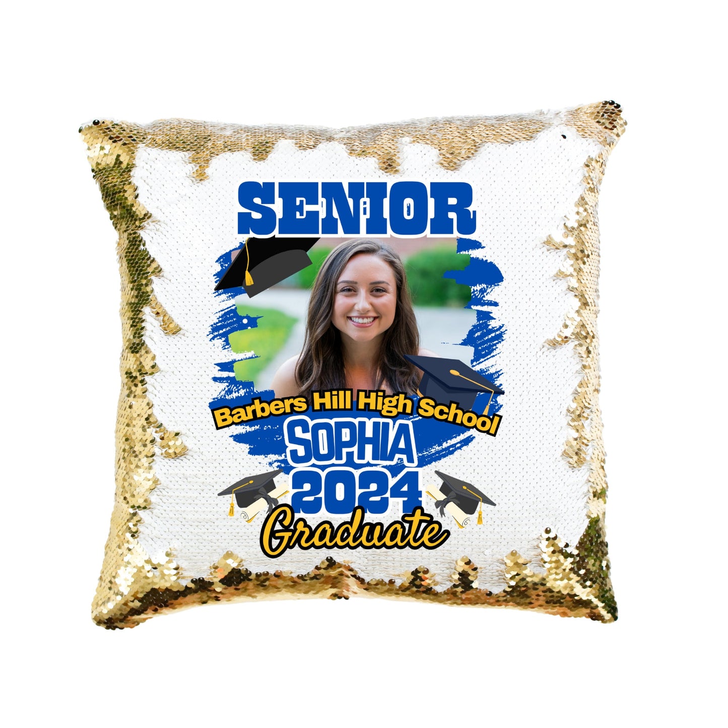 Custom Name Pillow Cover for 2024 Graduation Gift