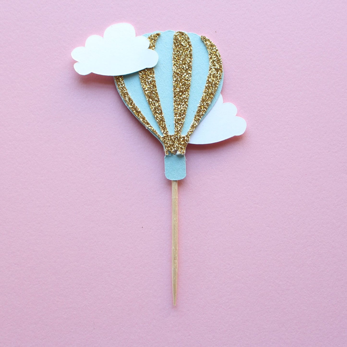 Up Up and Away Hot Air Balloon Cupcake Toppers for Birthday Parties & Baby Showers